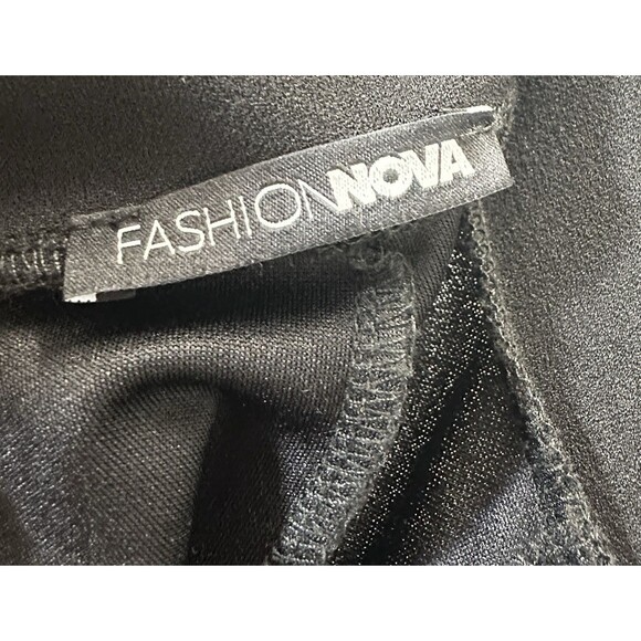 Fashion Nova Call It Even Wide Leg Dress Pants Black Size 2X Stylish Altered Hem - Picture 14 of 16